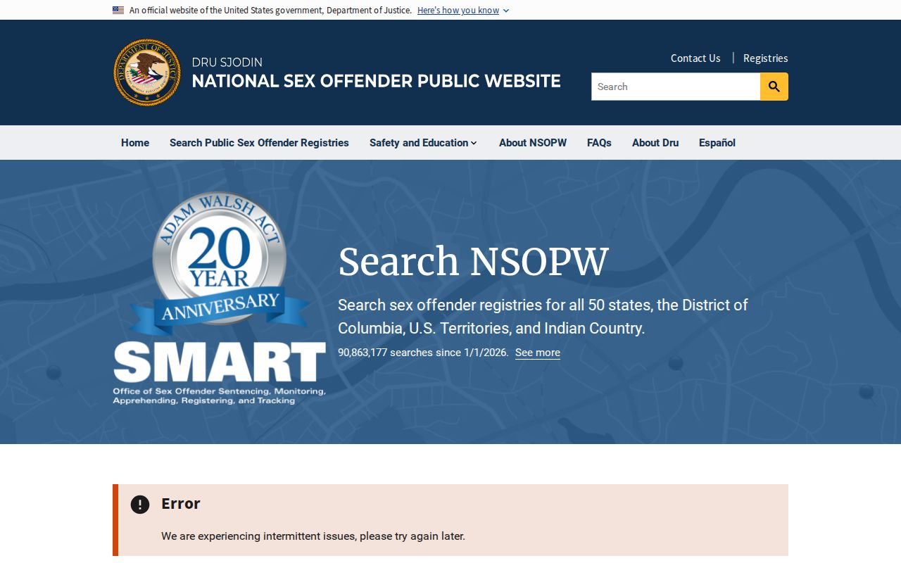 National supplement to an Erie County sex offender search