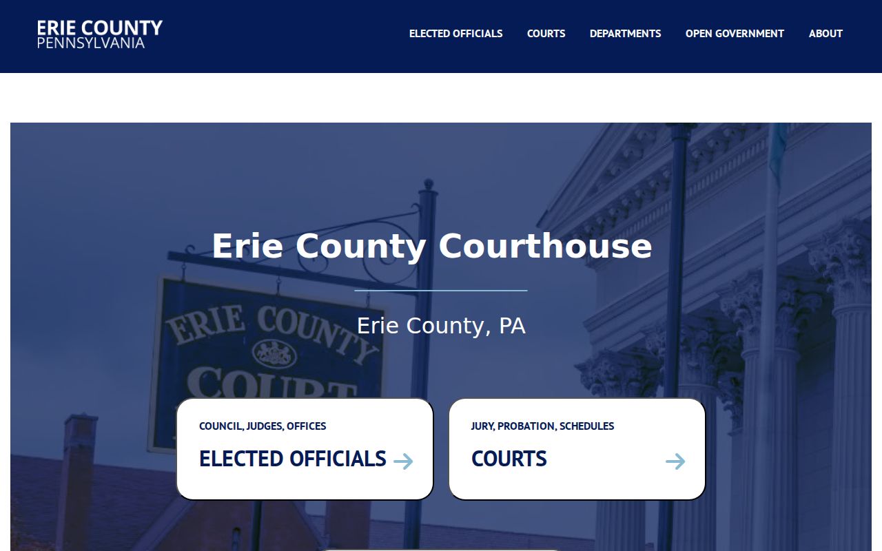 Erie County criminal history court navigation